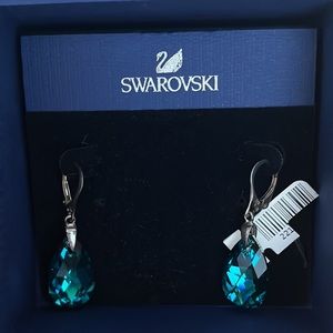 Swarovski crystal dangle teardrop earrings